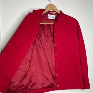 Fontana Veneziano Vintage Wool Blazer Jacket Button Down Red Coat